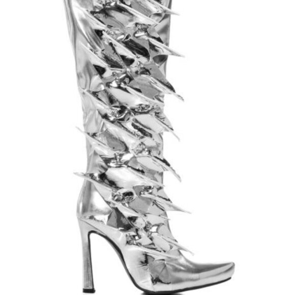 AZALEA WANG " PERFECT STORM " SILVER LIGHTNING BOLT DETAIL BOOT(BRAND NEW !!!!!! - Picture 5 of 7